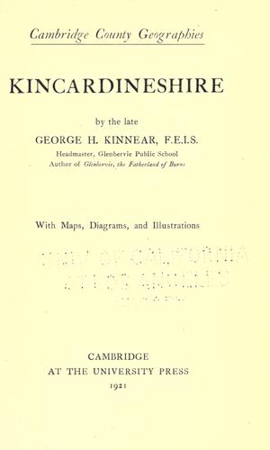 Cover of Kincardineshire