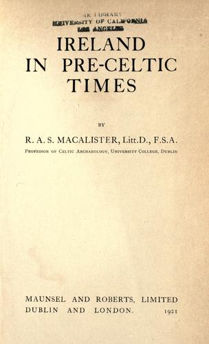 Cover of Ireland in pre-Celtic times
