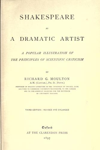 Cover of Shakespeare as a dramatic artist