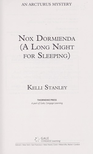 Cover of Nox dormienda (a long night for sleeping)