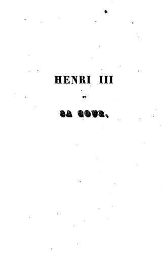Cover of Henri III et sa cour