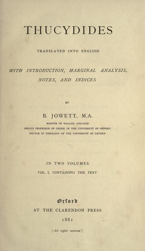 Cover of History of the Peloponnesian War