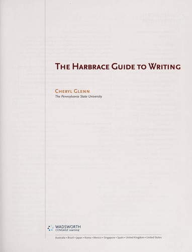 Cover of The Harbrace Guide to Writing, Preview Edition