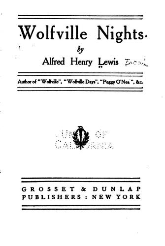Cover of Wolfville nights