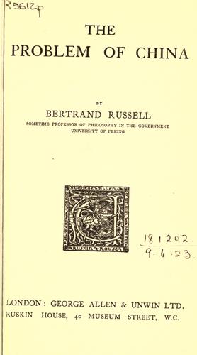 Cover of The Problem of China