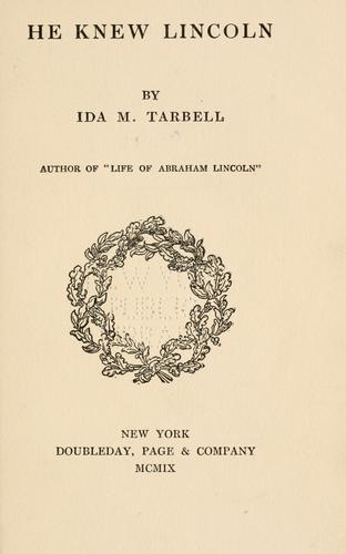 Cover of He knew Lincoln