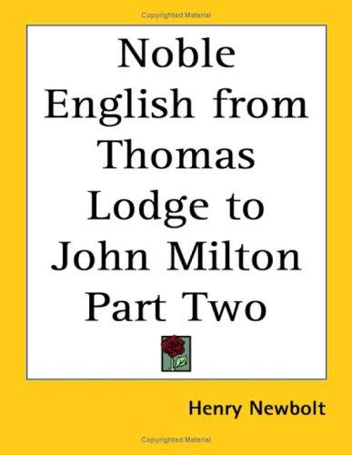 Cover of Noble English from Thomas Lodge to John Milton