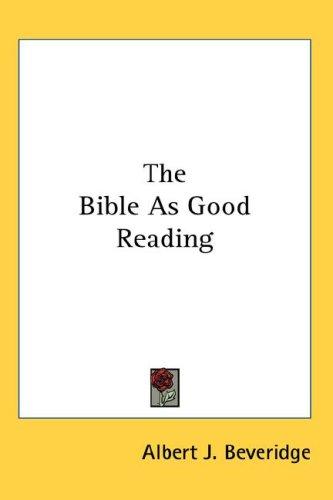 Cover of The Bible As Good Reading