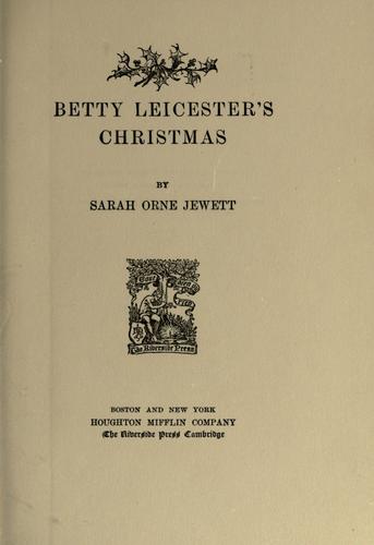 Cover of Betty Leicester's Christmas