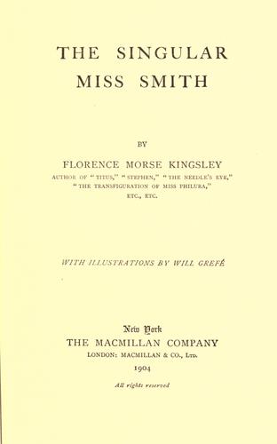 Cover of The Singular Miss Smith