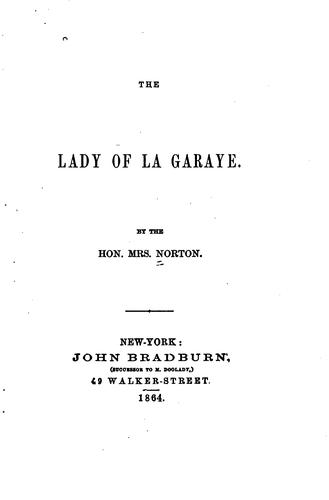Cover of The lady of La Garaye