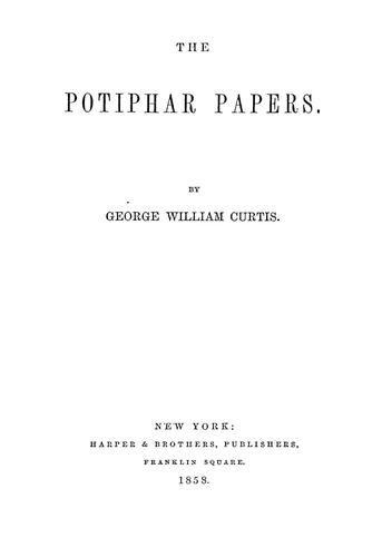 Cover of The Potiphar papers