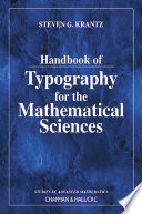 Cover of Handbook of Typography for the Mathematical Sciences