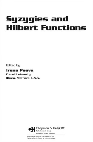 Cover of Syzygies and Hilbert functions