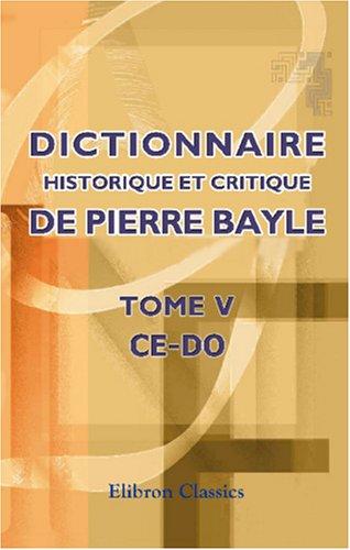 Cover of Dictionnaire historique et critique de Pierre Bayle