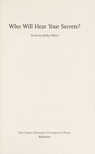 Cover of Who will hear your secrets?