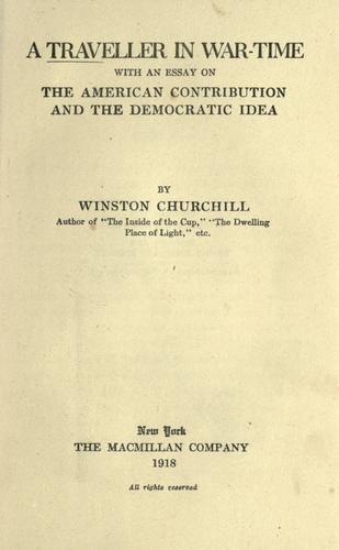 Cover of A Traveller in War-Time