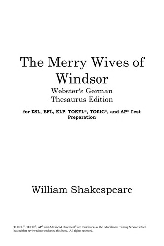 Cover of The merry wives of Windsor