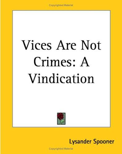 Cover of Vices Are Not Crimes