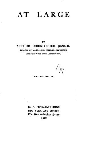 Cover of At large