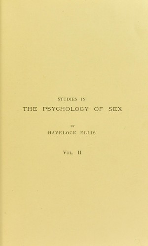 Cover of Studies in the Psychology of Sex, Vol. II