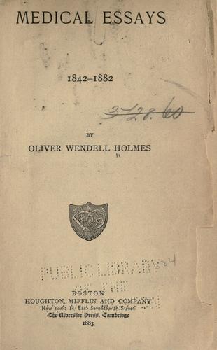 Cover of Medical essays, 1842-1882