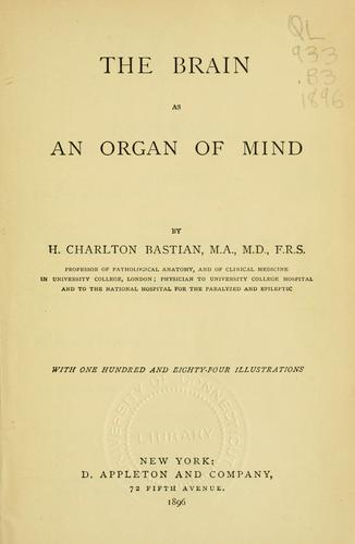 Cover of The brain as an organ of mind
