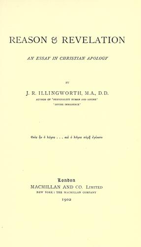 Cover of Reason & revelation
