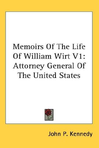 Cover of Memoirs Of The Life Of William Wirt V1