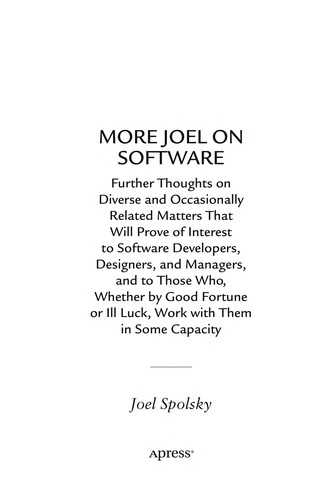 Cover of More Joel on Software
