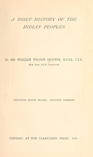 Cover of A brief history of the Indian peoples