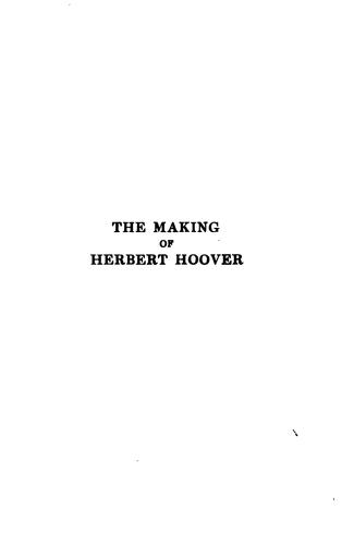 Cover of The making of Herbert Hoover