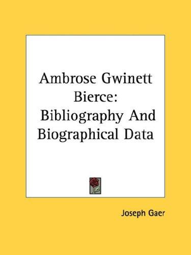 Cover of Ambrose Gwinett Bierce