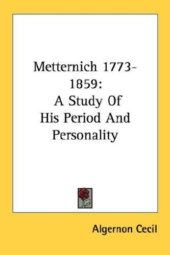 Cover of Metternich, 1773-1859