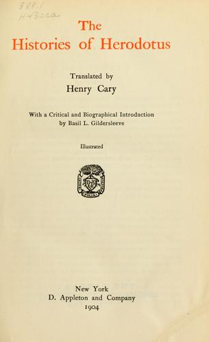 Cover of The histories of Herodotus
