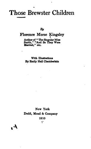 Cover of Those Brewster children