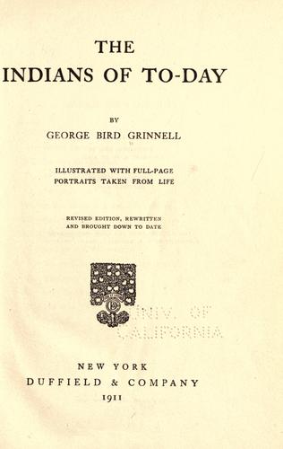 Cover of The Indians of to-day