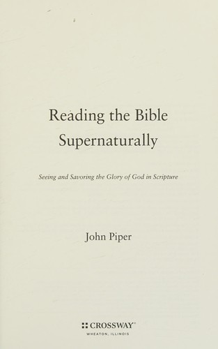 Cover of Reading the Bible Supernaturally