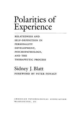 Cover of Polarities of experience