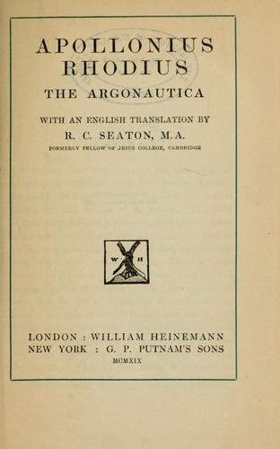 Cover of Apollonius Rhodius