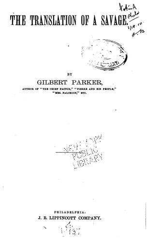 Cover of The translation of a savage