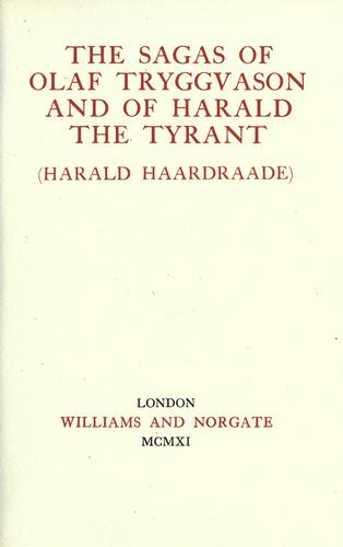 Cover of The Sagas of Olaf Tryggvason and of Harald The Tyrant (Harald Haardraade)