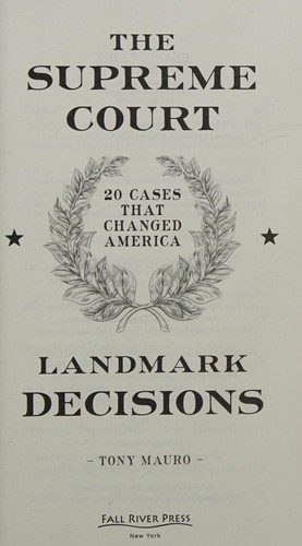 Cover of Supreme Court Landmark Decisions