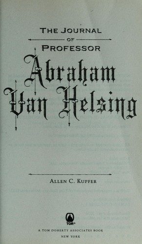 Cover of The journal of Professor Abraham Van Helsing