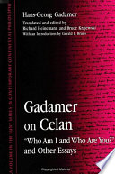 Cover of Gadamer on Celan
