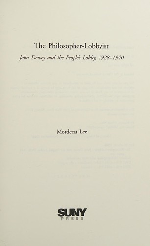 Cover of The philosopher-lobbyist