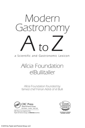 Cover of Modern gastronomy A to Z