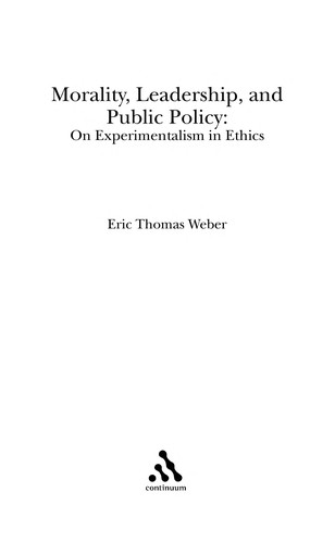Cover of Morality, leadership and public policy