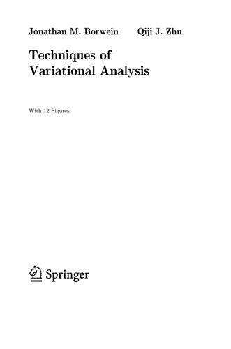 Cover of Techniques of variational analysis
