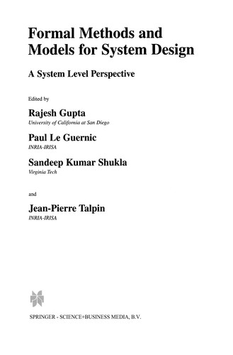 Cover of Formal Methods and Models for System Design